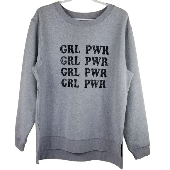 GreenTea Athletic Heathered Gray GRL PWR Sweatshirt Women's L/G - Picture 1 of 5